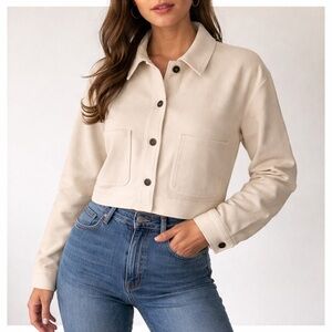 Banana Republic Beige Cropped Button Jacket Size womens XL